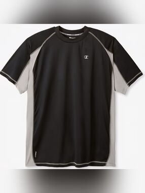 Champion Vapor Athletic Performance Shirt-Big Mens XXL/2XL-Black/Grey-Casual-Gym